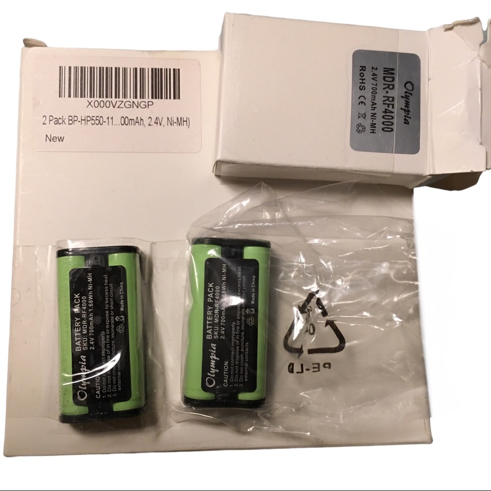 2 Battery packs for SONY MDR-RF4000 Olympia 2.4V 700Ah NI/MH FOR SET NWOT